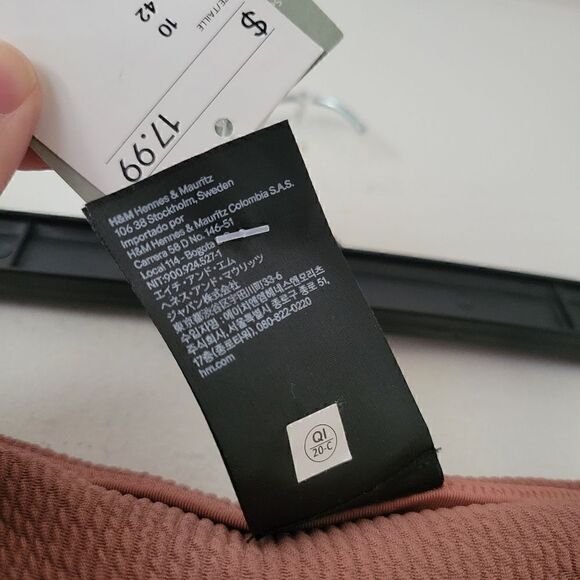 H&M Textured Brown High Waist Brazilian Bikini Bottoms NWT Size 10 - Picture 5 of 10